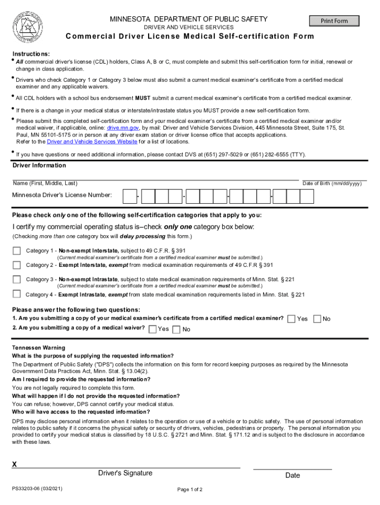 2021 2025 Form MN DPS PS33203 Fill Online Printable Fillable Blank PdfFiller