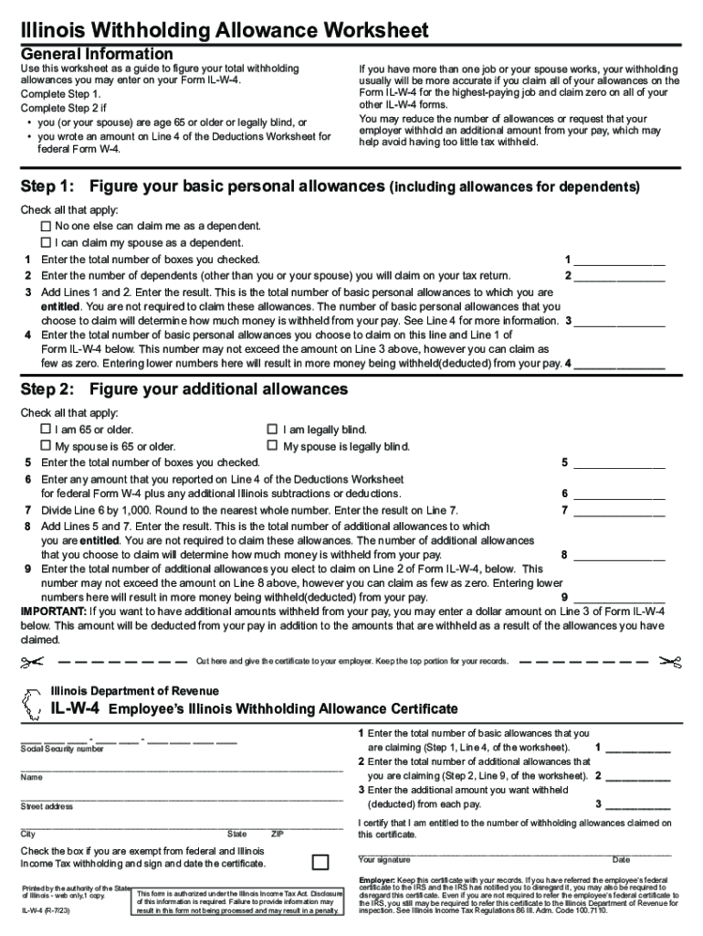 2023 2025 Form IL IL W 4 Fill Online Printable Fillable Blank PdfFiller