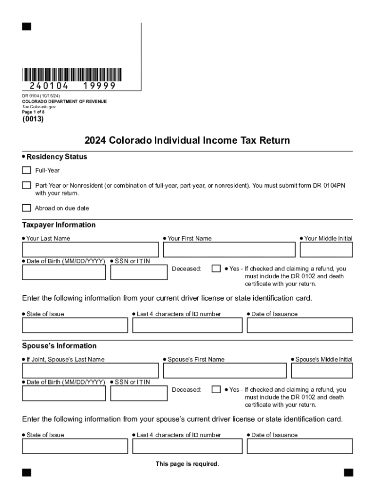 2024 Form CO DoR 104 Fill Online Printable Fillable Blank PdfFiller