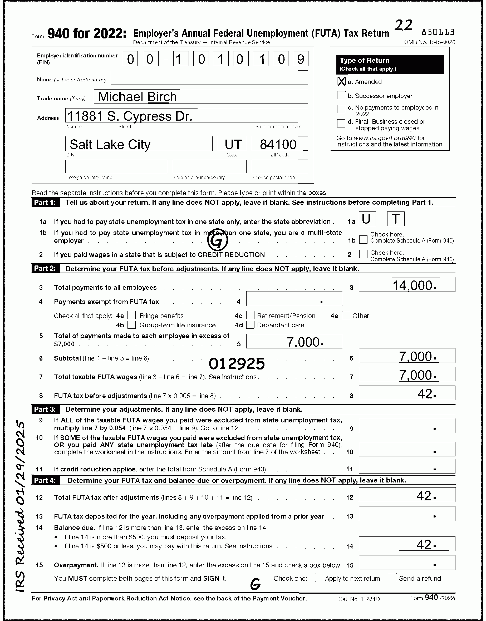 3 11 154 Unemployment Tax Returns Internal Revenue Service