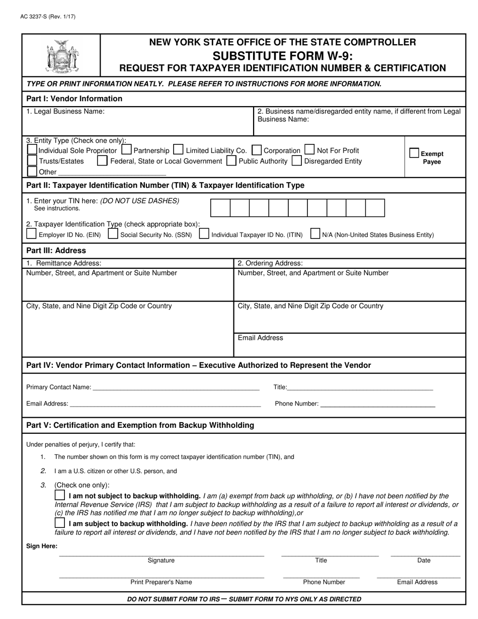 Form AC3237 S Fill Out Sign Online And Download Fillable PDF New York Templateroller