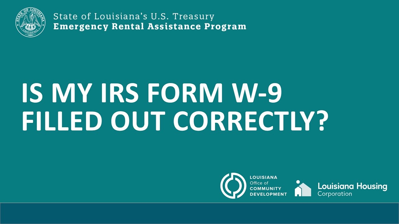 Form W9 Louisiana s U S Treasury Rental Assistance Program YouTube