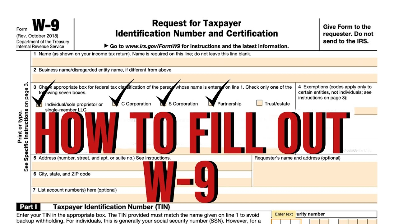 How To Complete IRS W9 Form W 9 Form With Examples YouTube