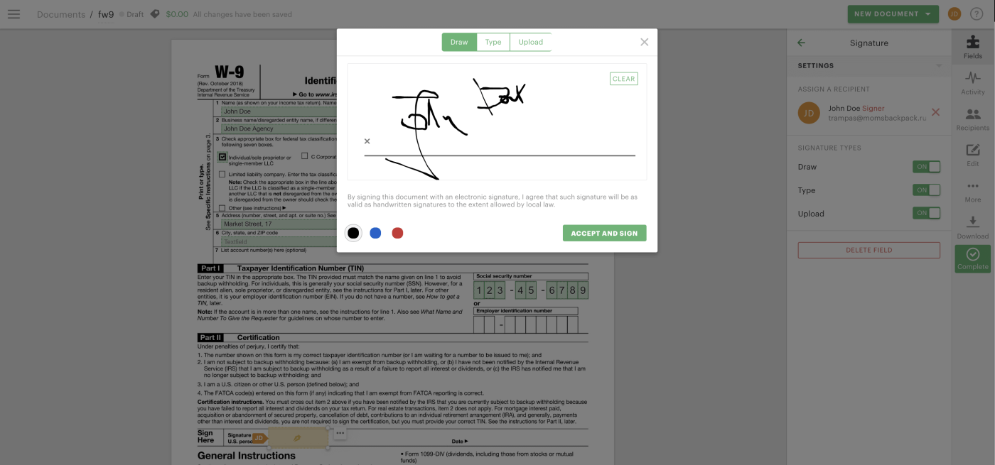 How To Create And Sign A W 9 Form Online