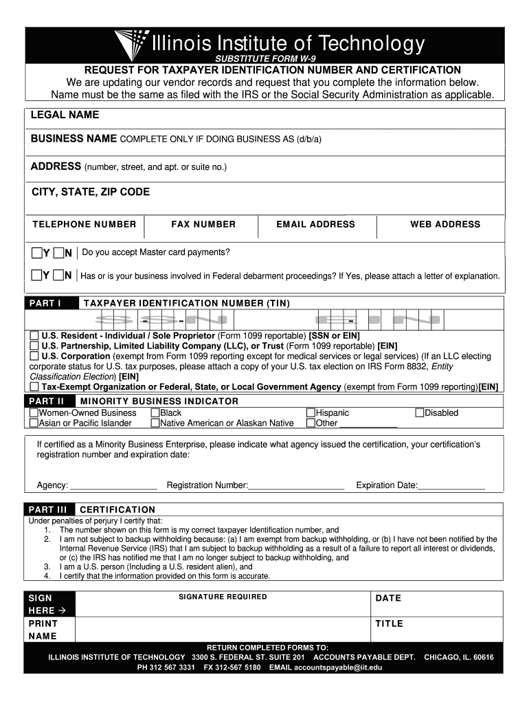 Illinois W 9 Fill Out Sign Online DocHub