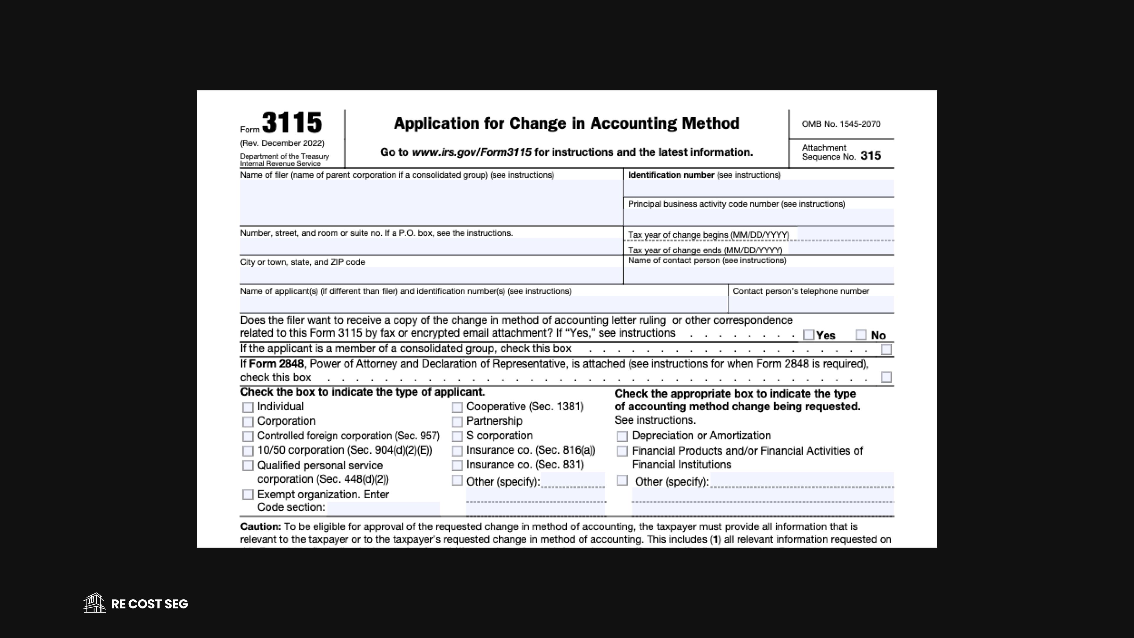 IRS Form 3115 What Real Estate Investors Need To Know