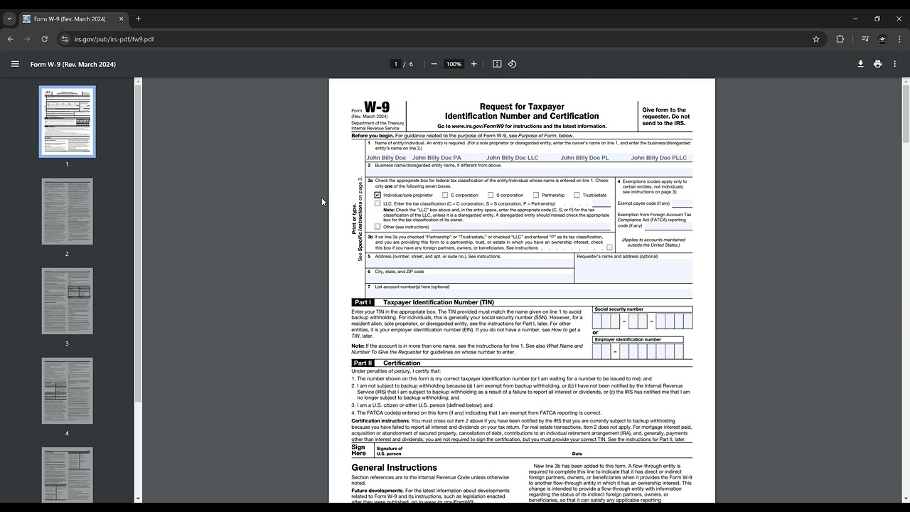 NEW 2024 W 9 Tutorial W9 How To Video How To Draft For Real Estate Agents Associates And Entities YouTube