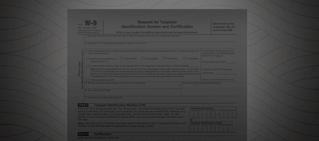 Printable W9 Tax Form