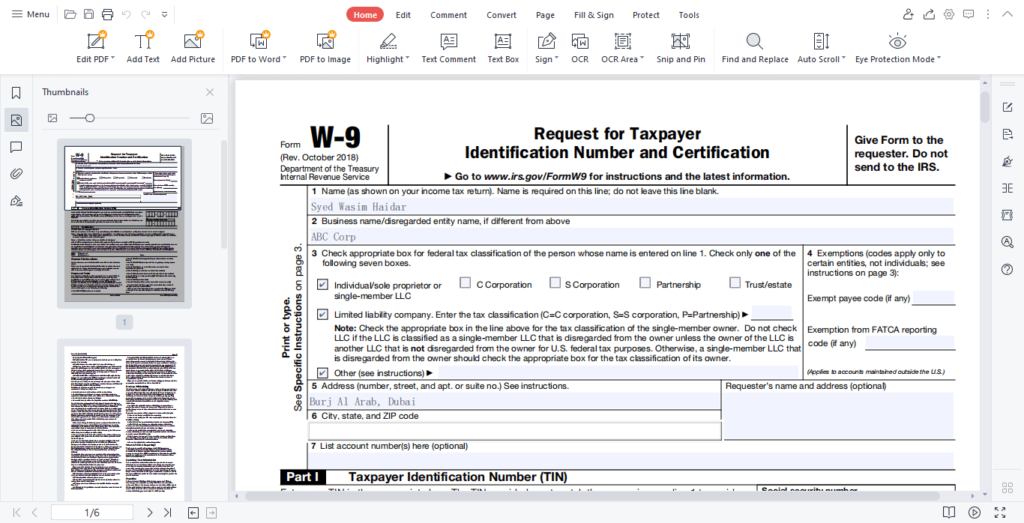 W9 Form 2025 Pdf Download