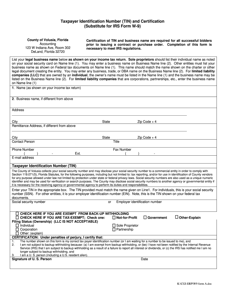 Printable W9 2025 Form