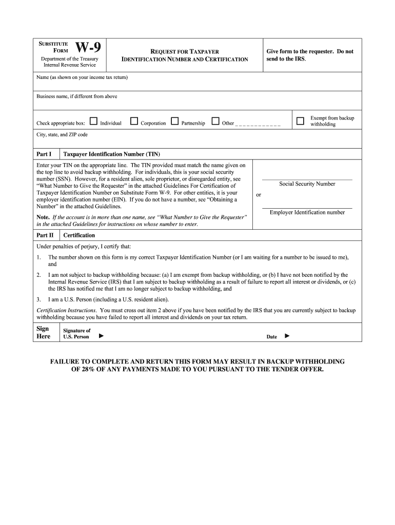 W9 Form 2025 Fill Online